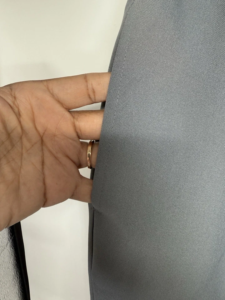 Pantalones BonWorth Gris LP Petite Grande Cintura Elástica Pierna Recta Comodidad Foto 4 de 4