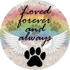LOVED FOREVER AND ALWAYS PET MEMORIAL 3/4" DURABLE PVC STEPPING STONE NEW 2024