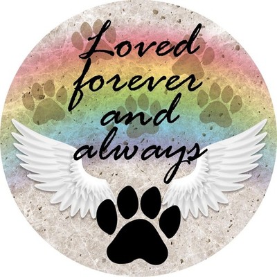 LOVED FOREVER AND ALWAYS PET MEMORIAL 3/4'' DURABLE PVC STEPPING STONE NEW 2024
