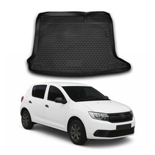 Kofferraummatte Kofferraumwanne für Dacia Sandero 2012-2020 Gummi TPE Schwarz