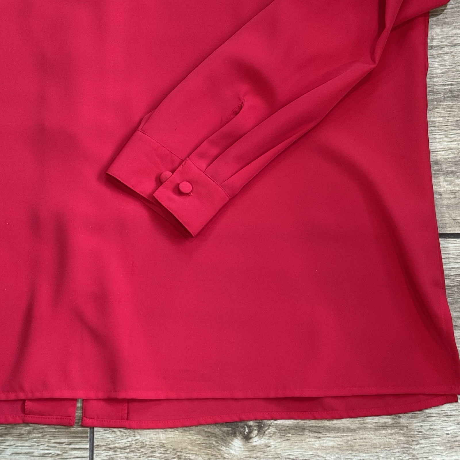 Vintage Red Notations Embroidered Button Down Shi… - image 6