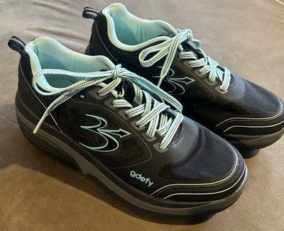 GDEFY Women's Gravity Defyer Ion Comfort Fit Sneaker Black, Mint/Teal Size 11