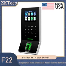 ZKTeco F22 Biometric Fingerprint Password TCP/IP Access Control Attendance Clock