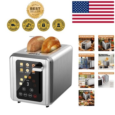 Elegant Digital Toaster - 2 Slice, 1.5'' Slots with Touchscreen & Easy Cleanup