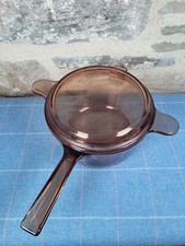 Vision Corning France Amber Glass Saucepan 2.5L Vintage Stove Oven Safe Cookware