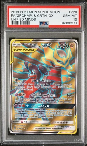 Pokemon Garchomp & Giratina Gx Unified Minds 228/236 PSA 10 Gem Mint