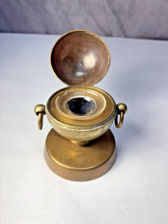 Antique/Vintage Brass Sphere Design Inkwell SI 26