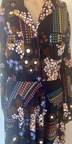 Vestido de día original vintage años 70 estampado psicodélico - talla 10/12 - Imagen 3 de 11