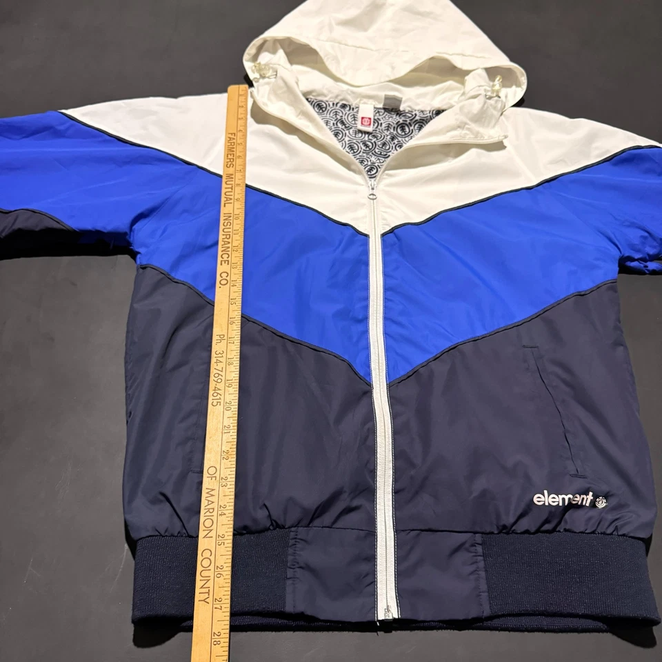 Sudadera con Capucha Vintage Element Skate Cremallera Patín Cortavientos Azul Para Hombre Talla Pequeña Y2K Foto 3 de 4