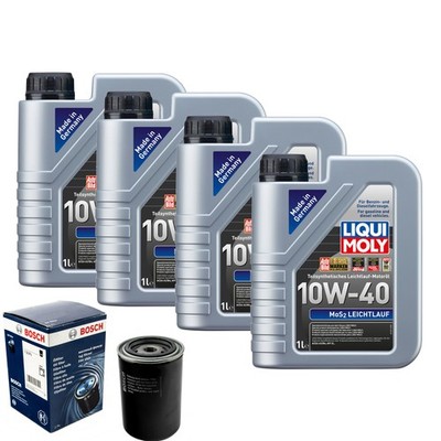 Motoröl 10W40 LIQUI MOLY Mos2 Leichtlauf 4L+BOSCH Ölfilter