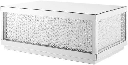 Elegant Lighting 48 inch Rectangle Crystal Coffee Table In Clear Mirror Finish - Picture 1 of 9