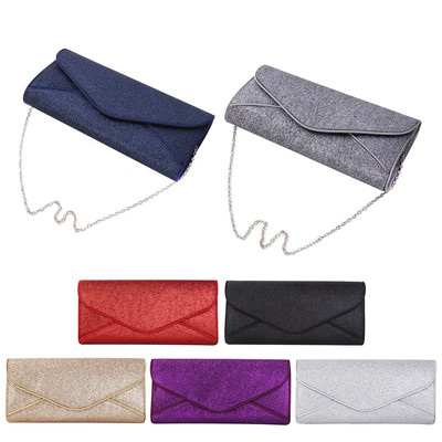 Premium Large Metallic Glitter Envelope Flap Clutch Evening Bag Handbag