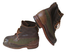 DOCKSTA BROWN LEATHER CANVAS FELT WINTER BOOTS MEN'S US 10.5 EUR 44 VTG RARE