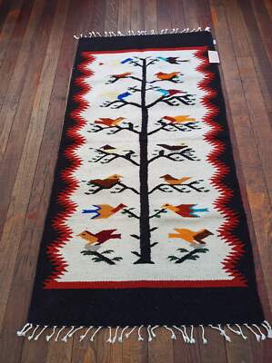 Handwoven Wool Tree of Life Rug; 30''x60''; TOL19-1
