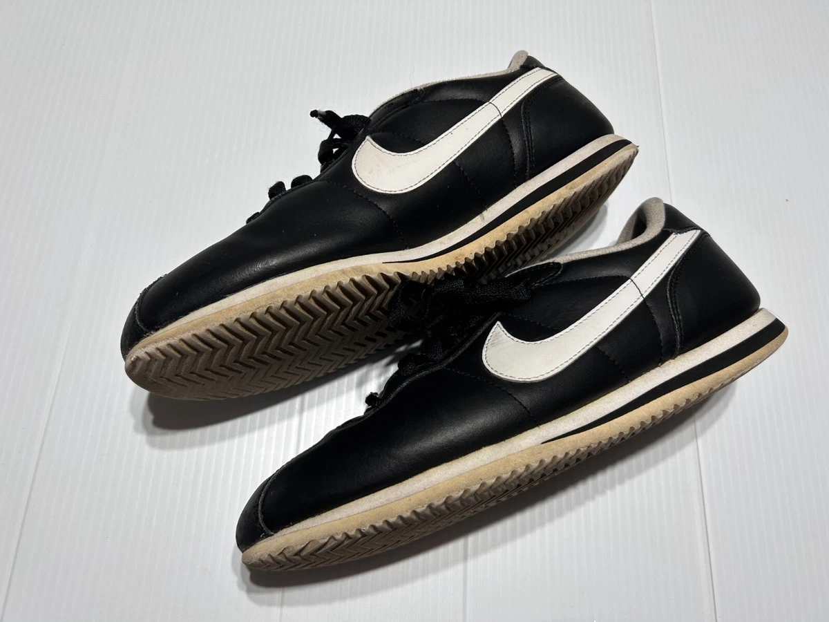 2014 Nike Cortez Leather Black White Trim Size 8.5 Womens eBay