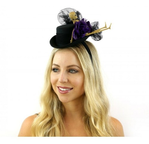 Skeleton Mini Black Top Hat Victorian 
