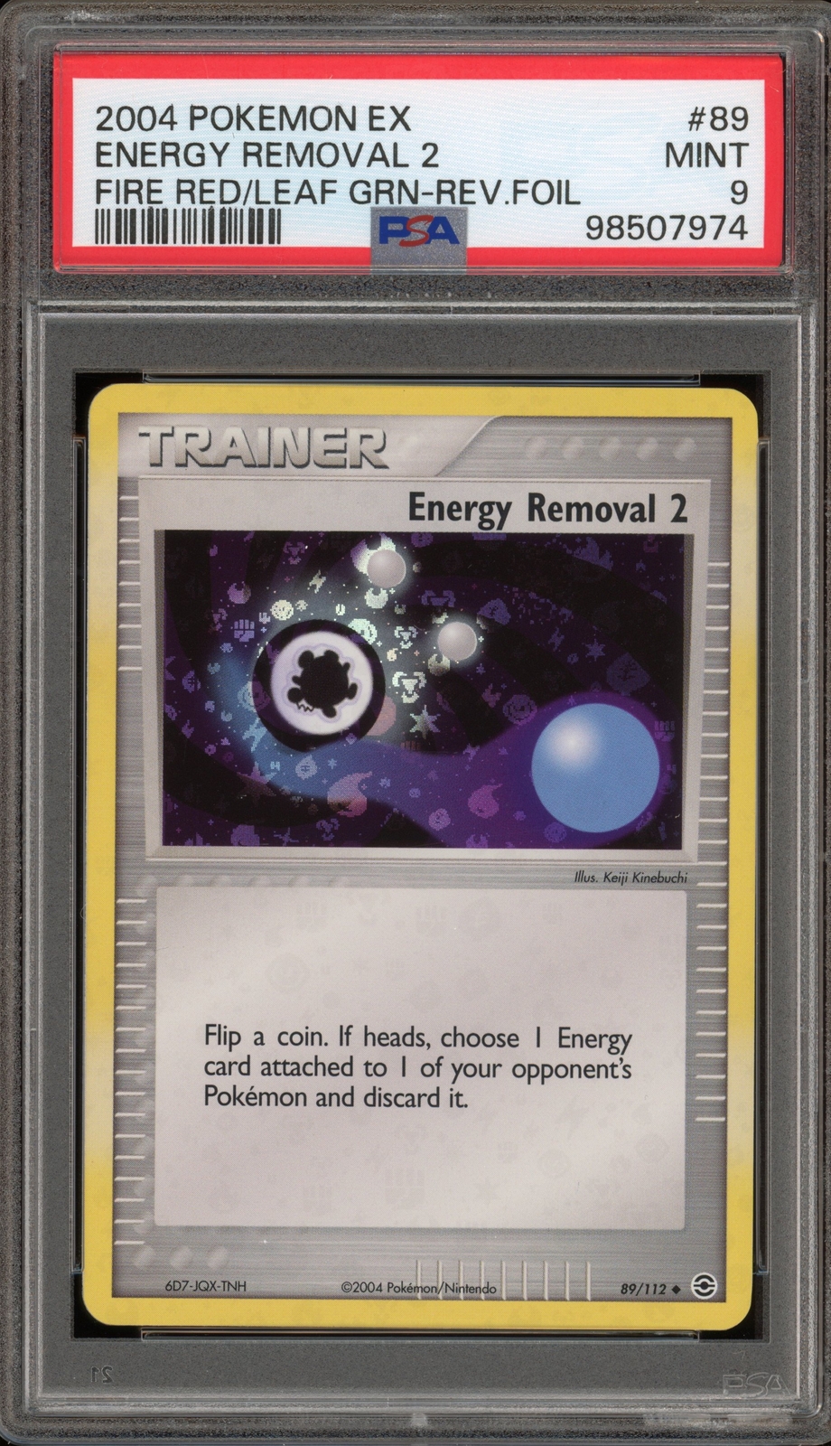 Pokemon Energy Removal 2 EX Fire Red & Leaf Green Reverse Holo #89 PSA 9 Mint