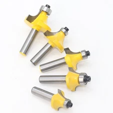 5 Bit Round Over Edge Forming Router Bit Set - 8mm Shank Woodworking cutter