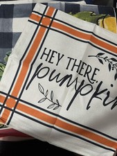 FARMHOUSE FALL PILLOW COVERS 18x18" PUMPKIN GIVE THANKS, HEY THERE PUMPKIN 4PCS