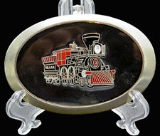 Steam Locomotive Train Railroad Vintage Belt Buckle