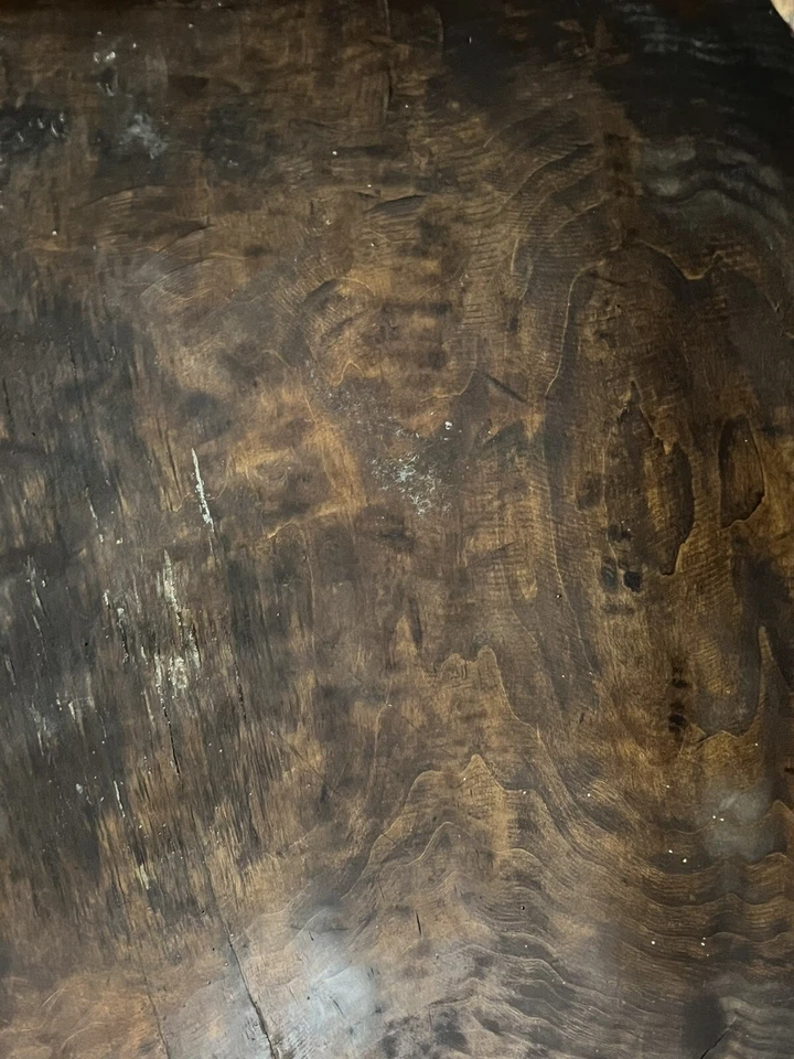 Cuenco para amasar pan muy grande antiguo hecho a mano madera primitiva Foto 4 de 4