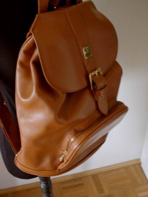 MCM Leather Backpack Original Cognac Michael Cromer from 1995 from Munich Leather