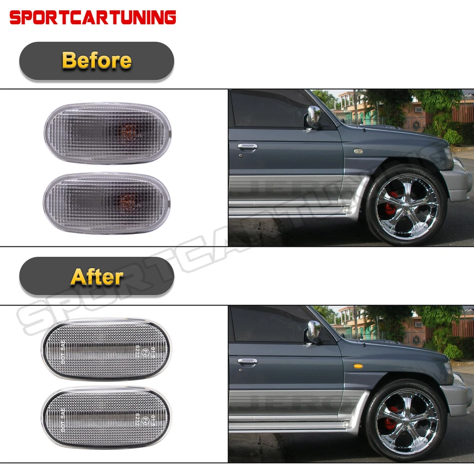 LED Side Marker Turn Signal Light For Mitsubishi L200 Lancer Sedan Mirage Pajero Foto 3 de 4
