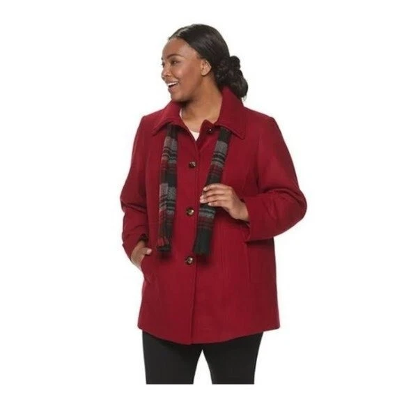 London fog red best sale coat