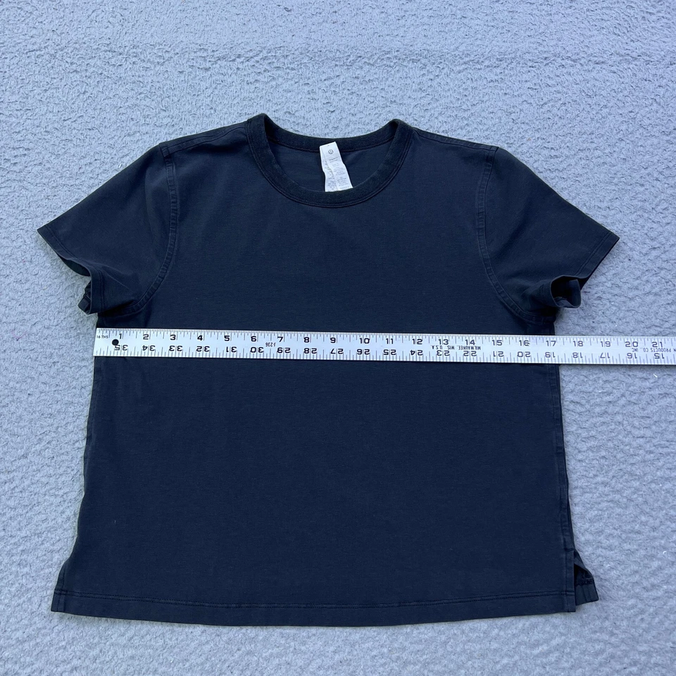 Camiseta Lululemon Calce Clásico Mezcla Algodón 4 Negra Neutra Básica Crew Tee W3FGDS Foto 4 de 4