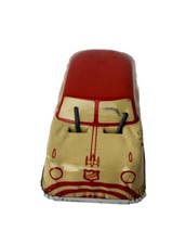 VINTAGE ARGO 1950'S SEDAN TIN LITHO CAR CREAM AND RED WITH MOVING WIPERS AA16