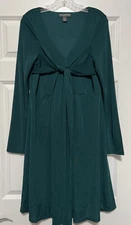 A PEA IN THE POD Size L Green Dress Tie Front Comfy Womens Maternity