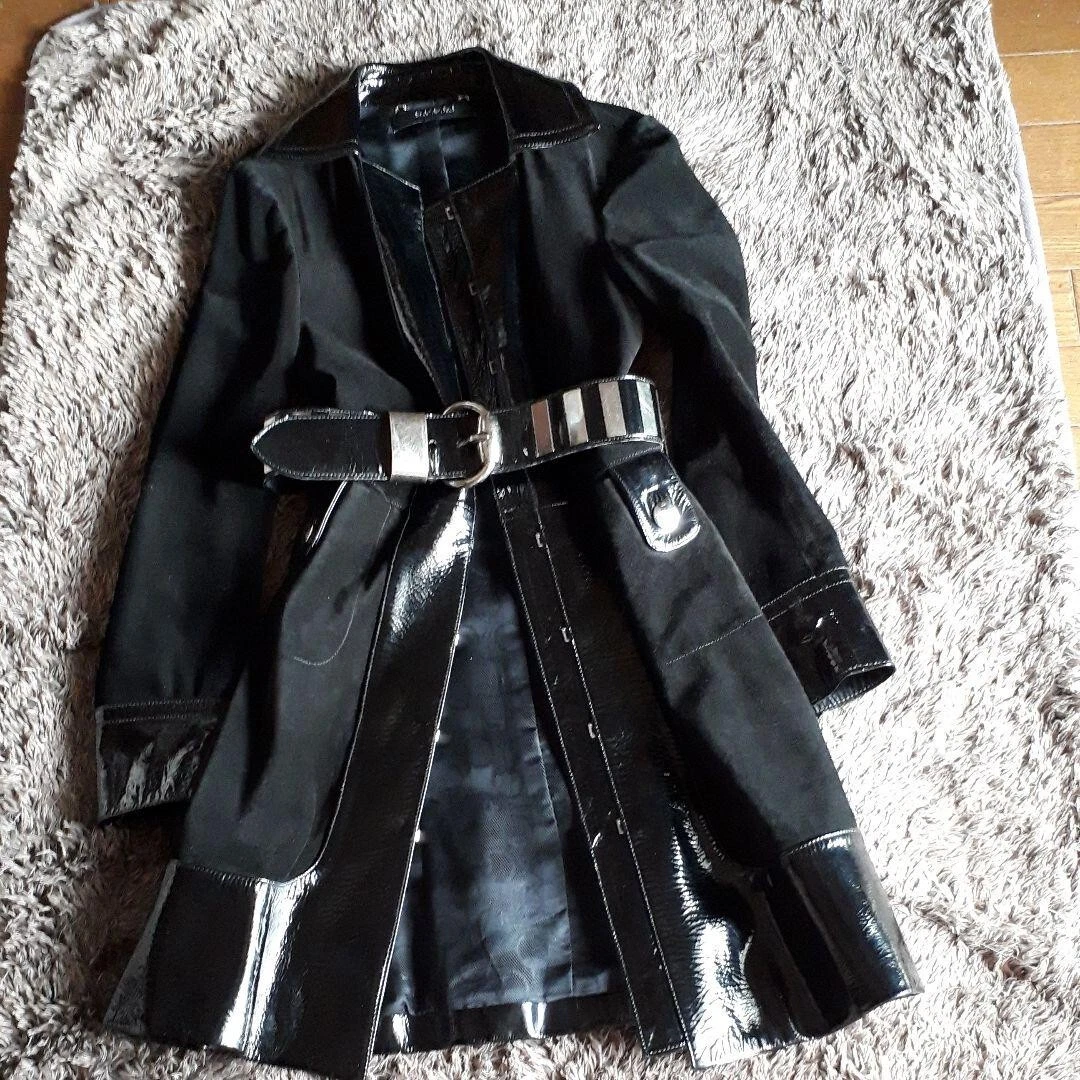 Autentico cappotto vintage Gucci smalto pelle scamosciata