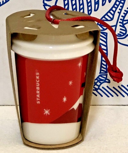 Nuevo Starbucks Taza Roja Adorno Mini To Go Café Perro Trineo Sirena Árbol de Navidad - Imagen 8 de 12