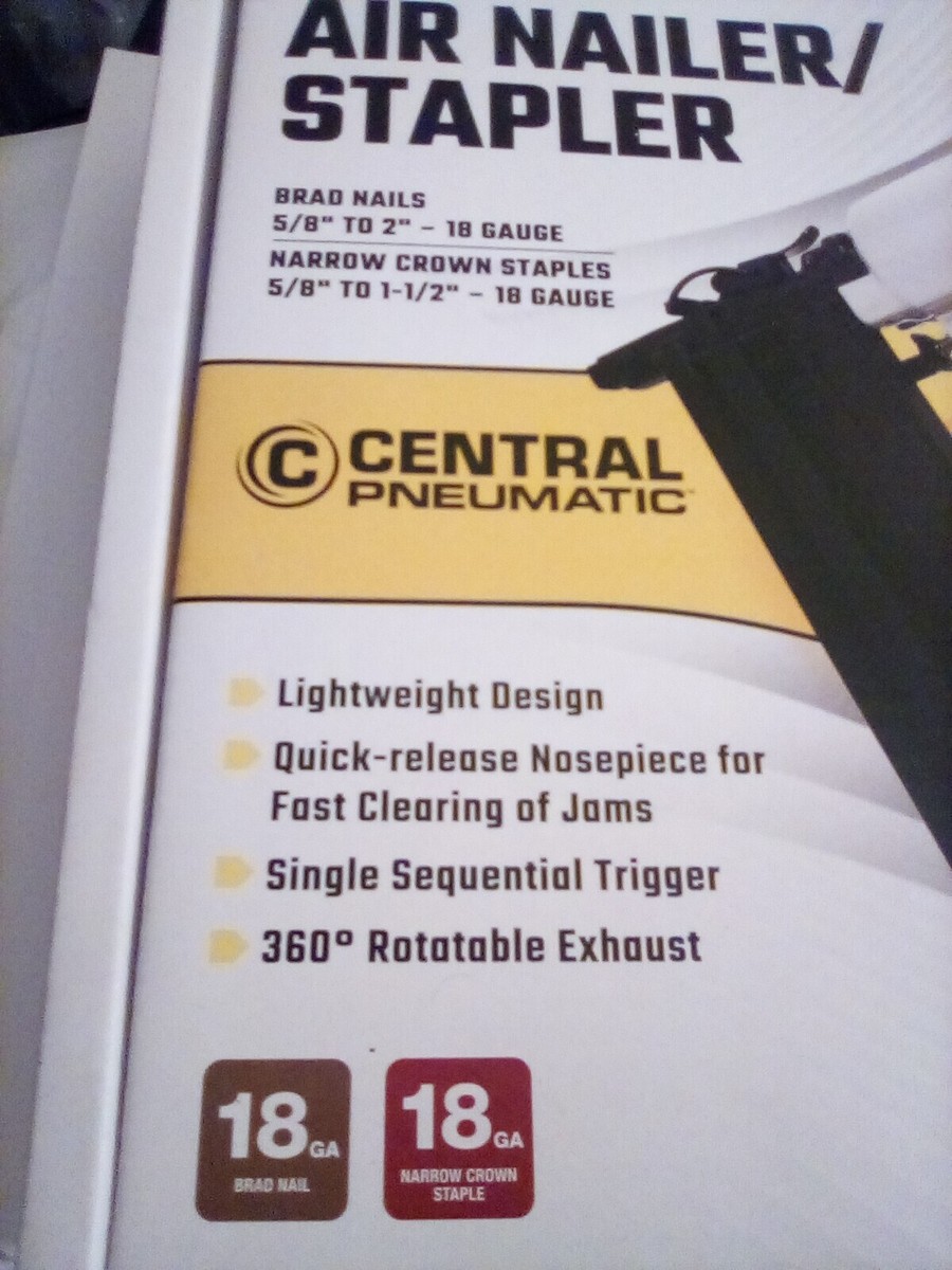 ZETTPOWER（84cm） Central Pneumatic 18 Gauge 2-In-1 Air Nailer/Stapler Gun - 64269