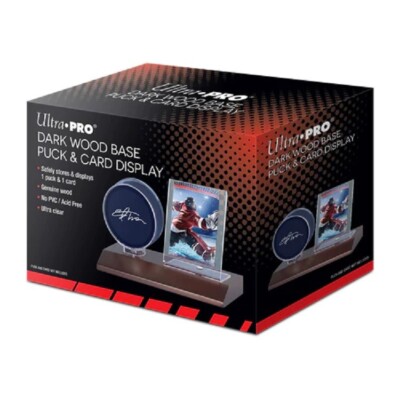 Ultra Pro Wood Base Puck & Card Holder (Dark Wood) Desktop Hockey Display  Case | eBay