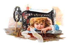 Singer Thread Girl Crazy Quilt Block Multi Sizes Free Shipping S8