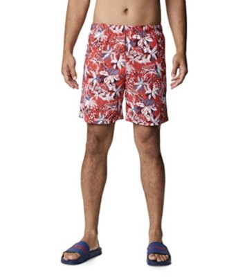 Columbia PFG Men Super Backcast Water Short Patriotic Fish Firework Trunks Large
