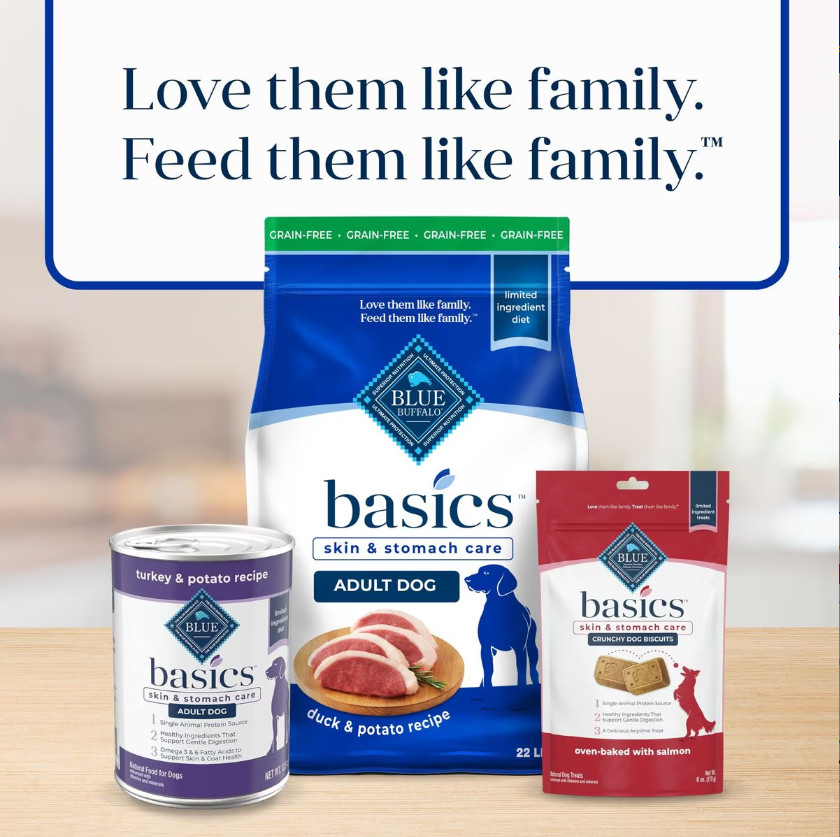 Blue Buffalo Basics Grain-Free Duck & Potato Adult Dry Dog Food, 22-lb bag
