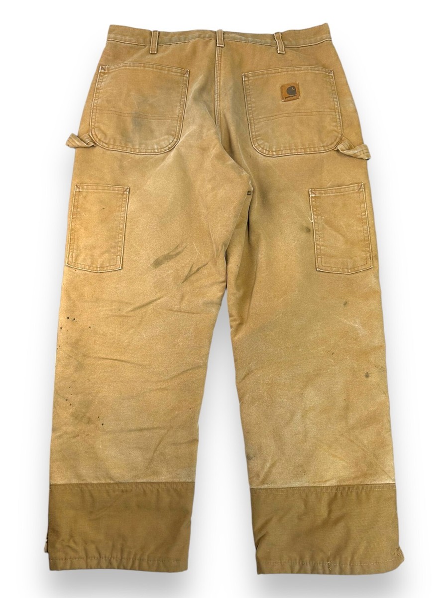 Vintage Carhartt Fleece Lined Canvas Workwear Double Knee 
