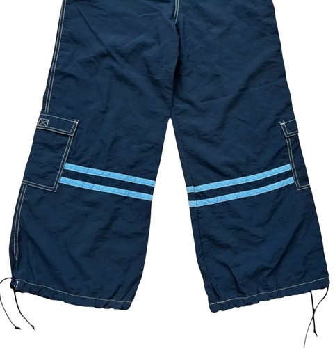 Vintage Y2K Buggirl Rave Hose Gr. Small Fallschirm Cargo Baggy Drk blau Skatertasche - Bild 5 von 10