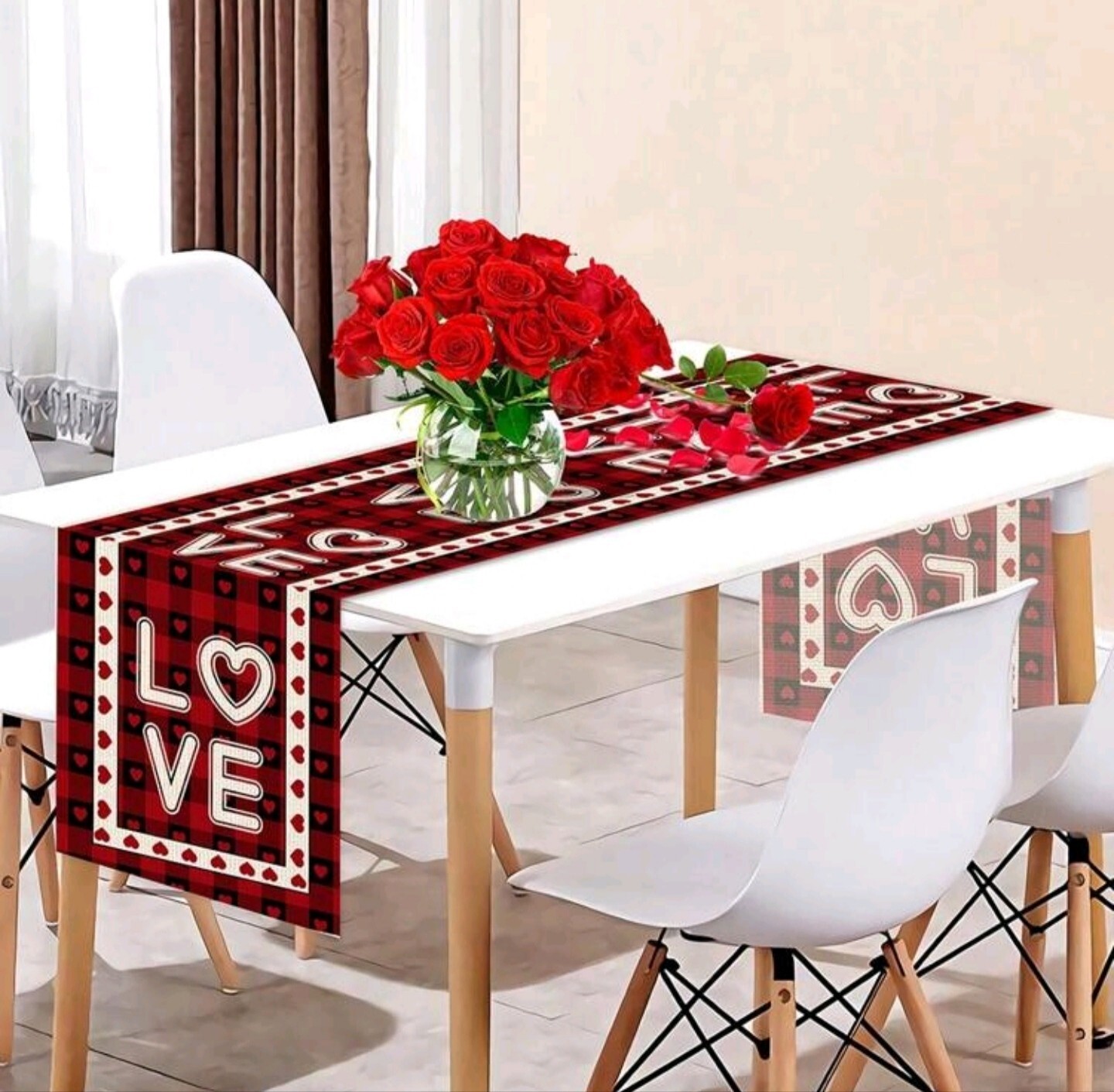 HELLOWINK Tischläufer Valentinstag – Romantischer Herzbaum Auf Baumwolle-Leinen, 33x91 Cm
