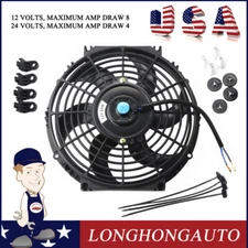 1X 10" inch Universal Slim Pull Push Racing Electric Radiator Engine Cooling Fan
