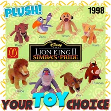 McDonald's 1998 LION KING 2 Disney Small PLUSH Animal Stuffed YOUR Toy CHOICE