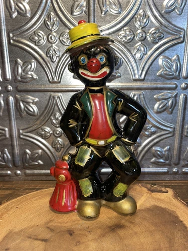 VINTAGE WEARY WILLY HOBO CLOWN DECANTER JAPAN  9" Ceramic