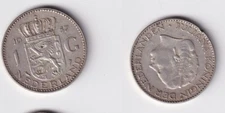1 Gulden Silver Coin Netherlands 1957 VF (165934)