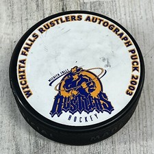 Wichita Falls Rustlers Hockey Puck Autograph 2003 Blank NAHL (B)