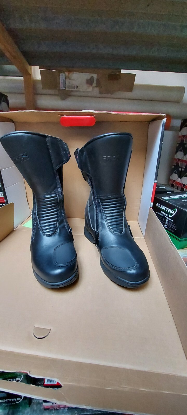 Scarpe Stivale da moto in pelle nera waterproof IXS taglia 39