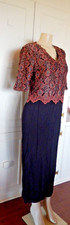 Vintage New W/ Tags Beaded Drama Woman s Dress Black /Orange Beads Rayon S 10