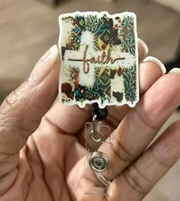 FAITH, Nurse, Pediatric Nurse, RN, NURSE, Tech, Teacher, Reel ID Badge Holder