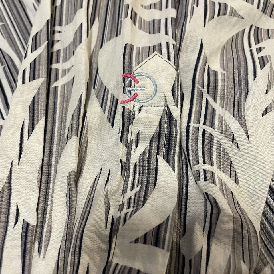 Camisa Coogi Negra Blanca Estampada Manga Larga de Vestir con Botones Grande y Alta Talla 4XL Foto 4 de 4